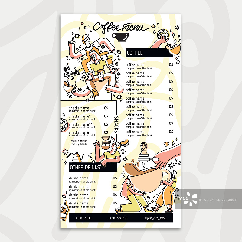 咖啡店饮品餐厅菜单图片素材