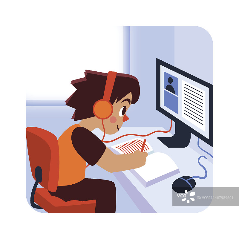 儿童在线课程概念图片素材