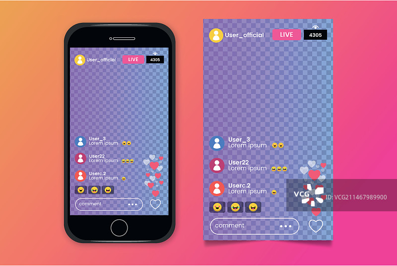 Instagram界面直播图片素材