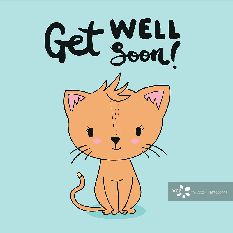 小猫祝您早日康复图片素材