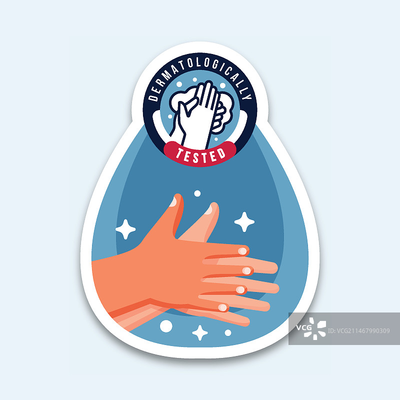 经过皮肤病学测试的洗手方式图片素材