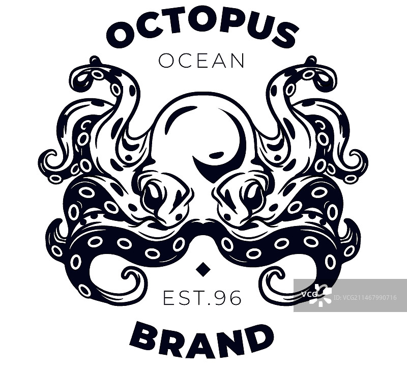创意黑白章鱼Logo图片素材