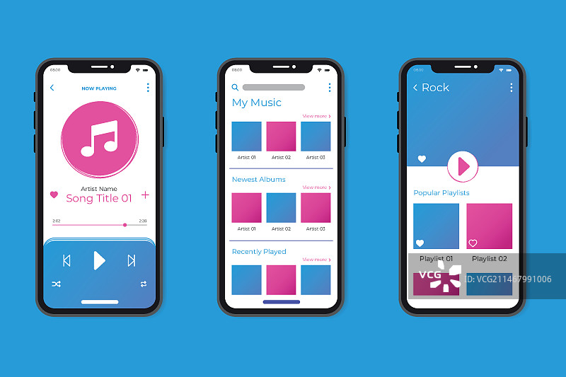 音乐播放器APP界面主题图片素材