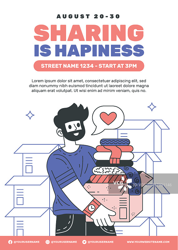 手绘慈善活动模板设计图片素材