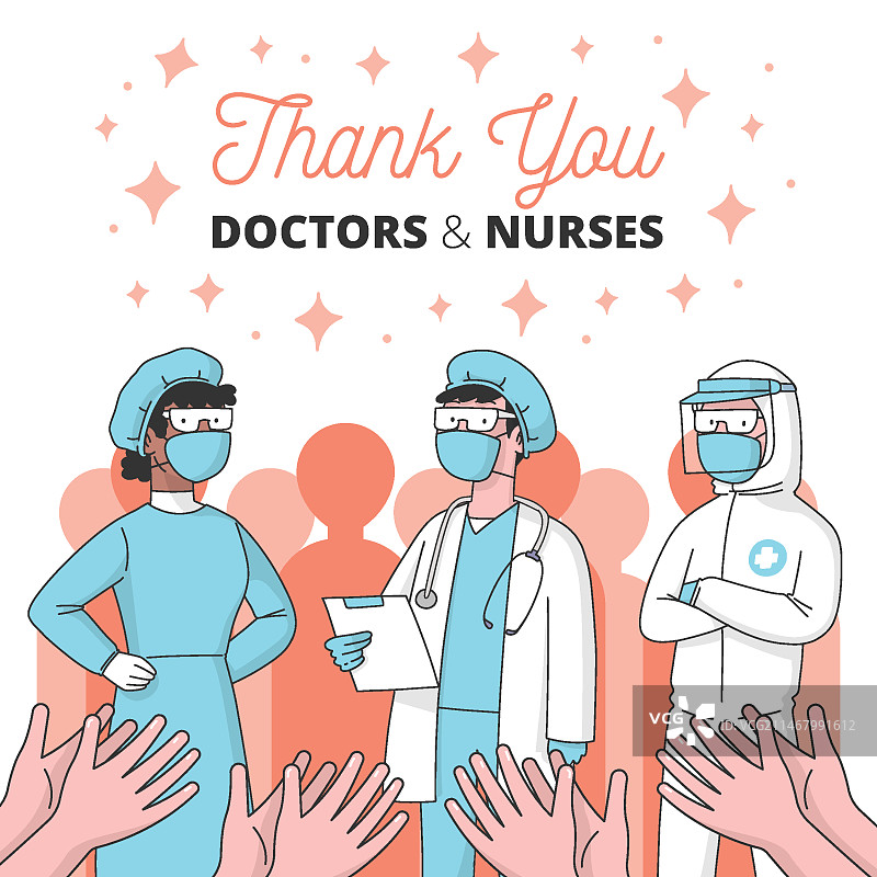 戴口罩的医生和护士图片素材