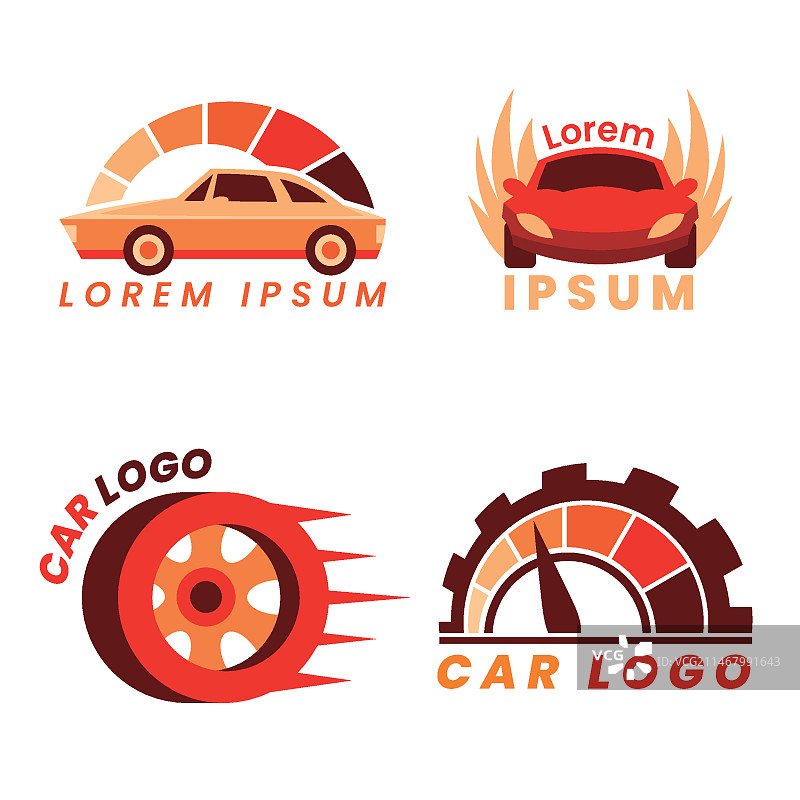 扁平风格汽车标志合集模板图片素材