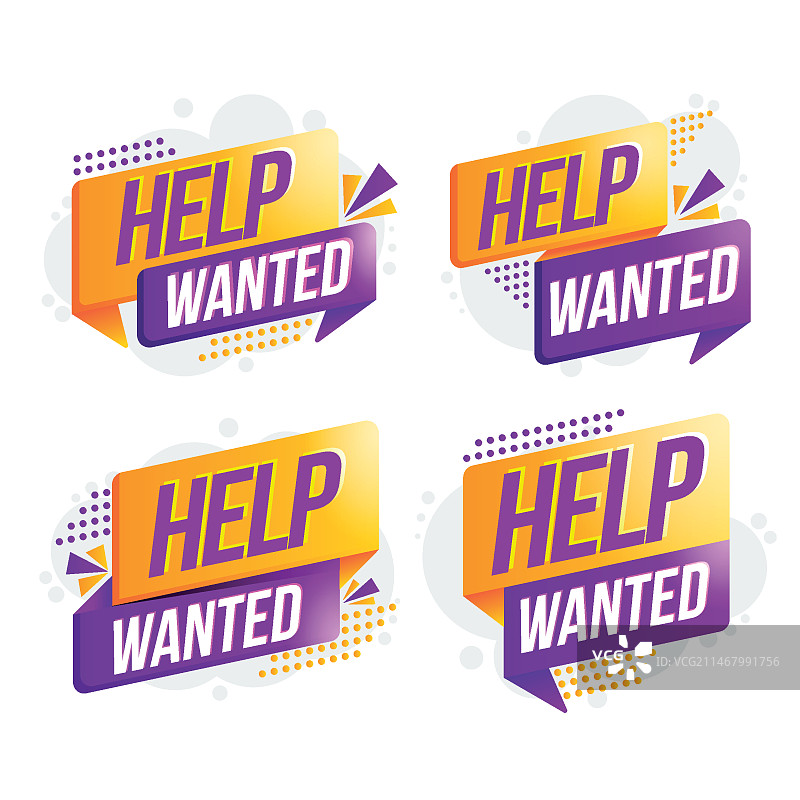 渐变招聘标签设计图片素材