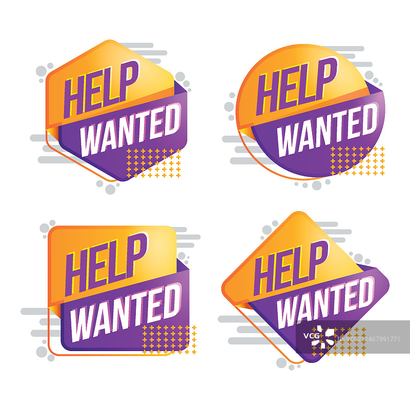 渐变招聘标签设计图片素材