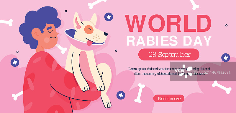 世界狂犬病日扁平风banner模板图片素材