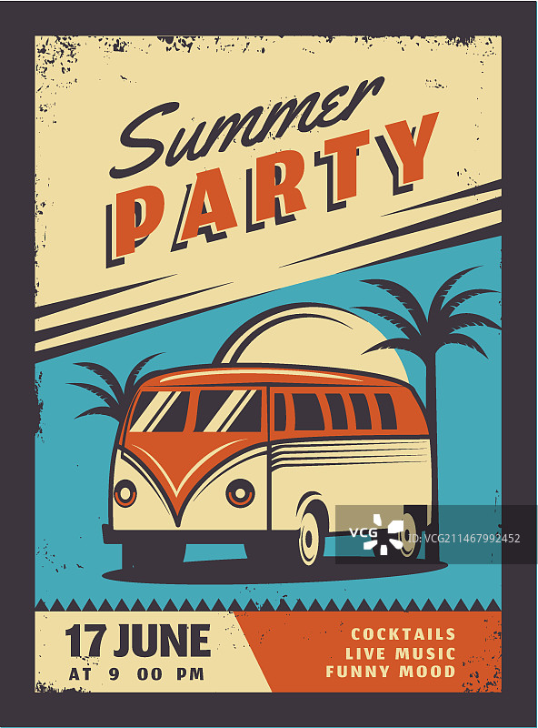 复古夏季派对海报设计图片素材