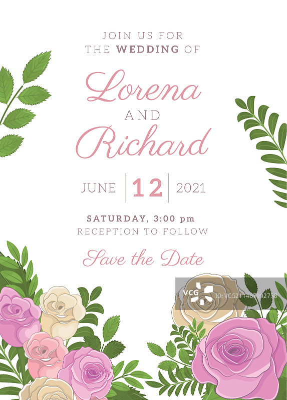 手绘婚礼海报模板图片素材