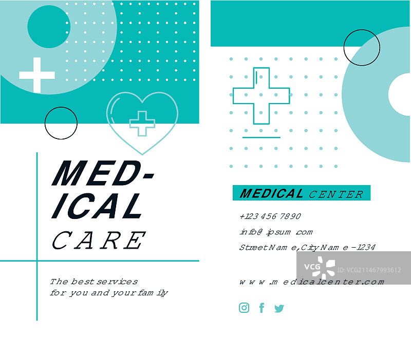 扁平风格医疗竖版名片图片素材