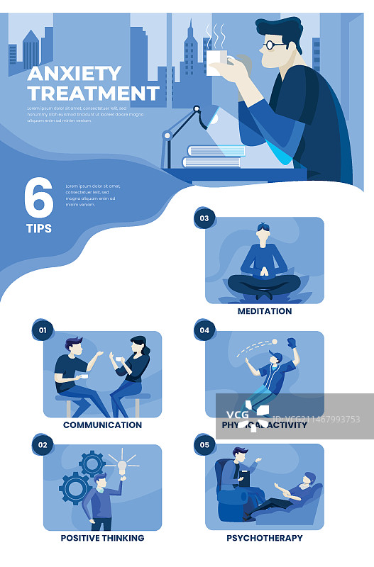 焦虑症信息图图片素材