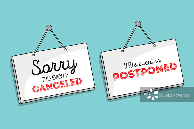 延期标志概念图片素材