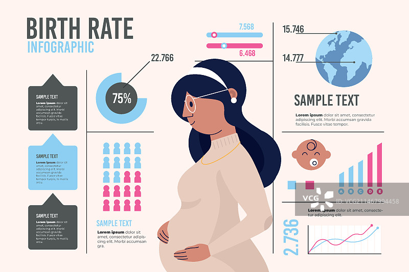 出生率信息图图片素材