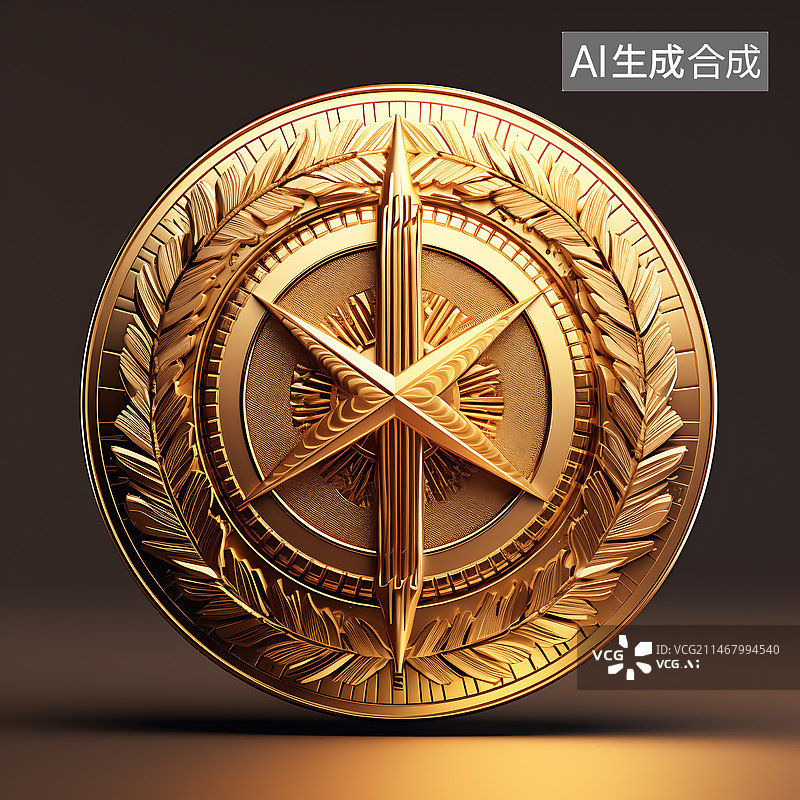 【AI数字艺术】三维金币图片素材
