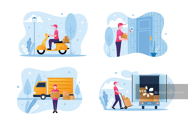 送货上门工作人员合集图片素材