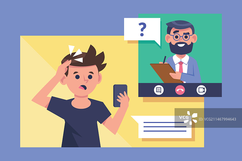 与治疗师进行视频通话概念图片素材