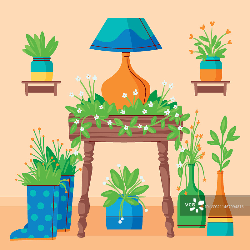 手绘升级改造插画图片素材