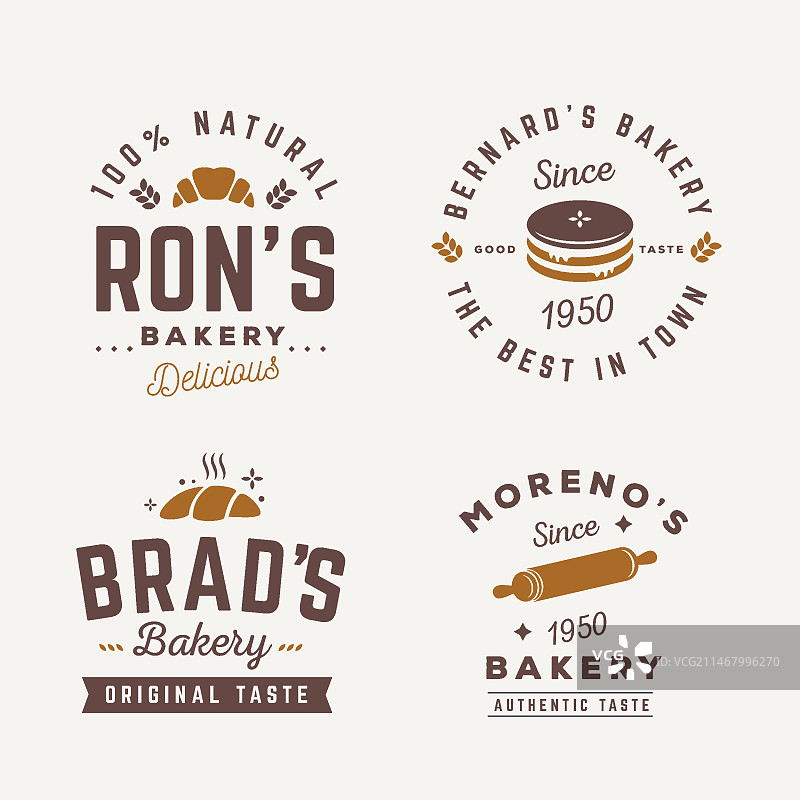 复古面包店logo模板合集图片素材