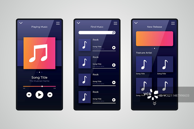 音乐播放器应用界面图片素材