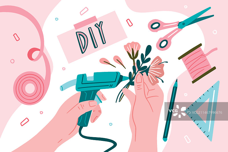 DIY创意工作坊概念图片素材