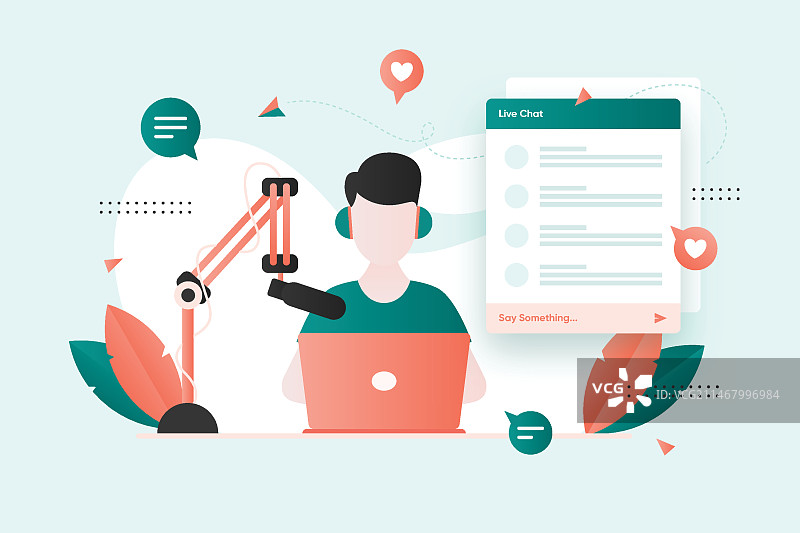 广播直播活动概念图片素材