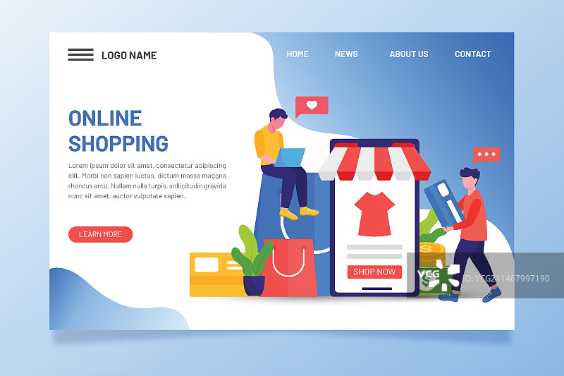 使用数字设备进行在线购物的人们图片素材