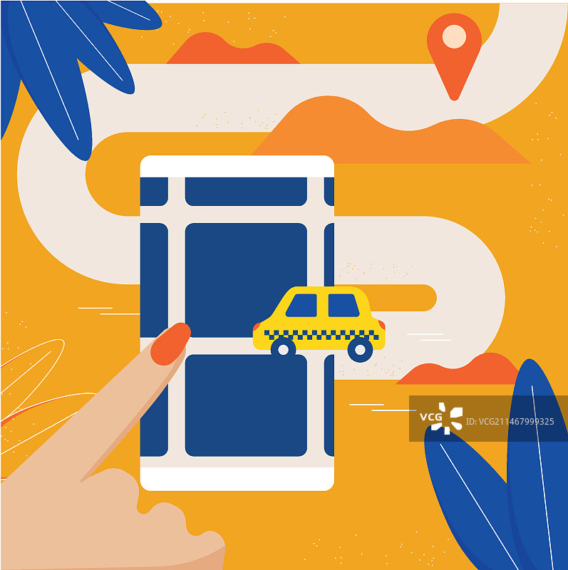 出租车App概念图片素材