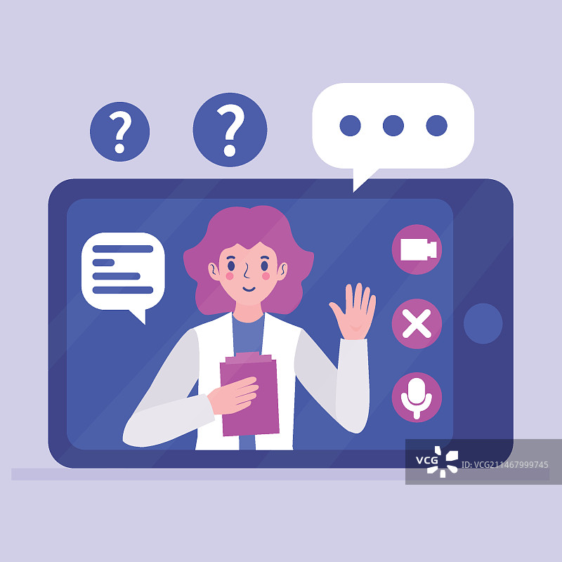 与治疗师进行视频通话图片素材