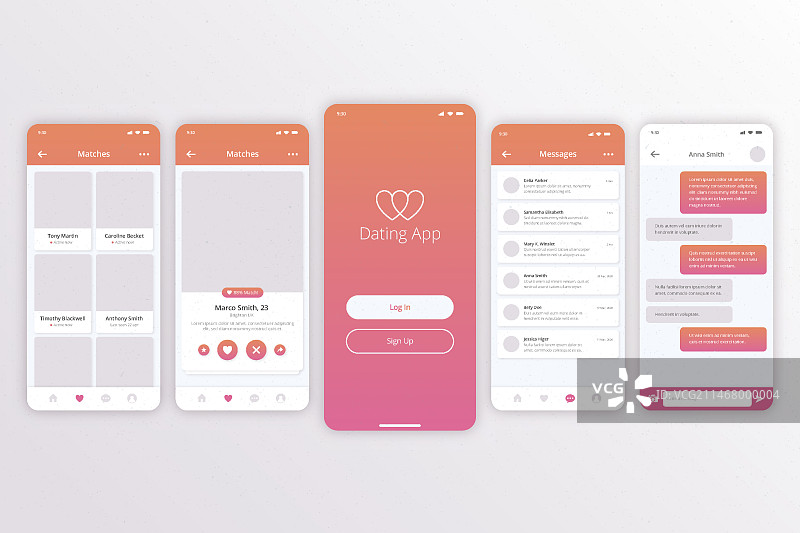 约会App概念设计图片素材