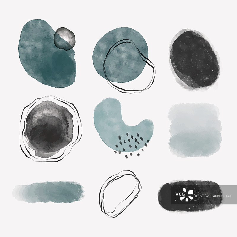水彩抽象图形合集图片素材
