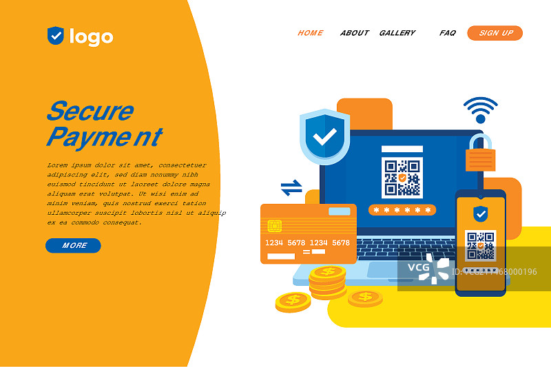 安全支付引导页图片素材