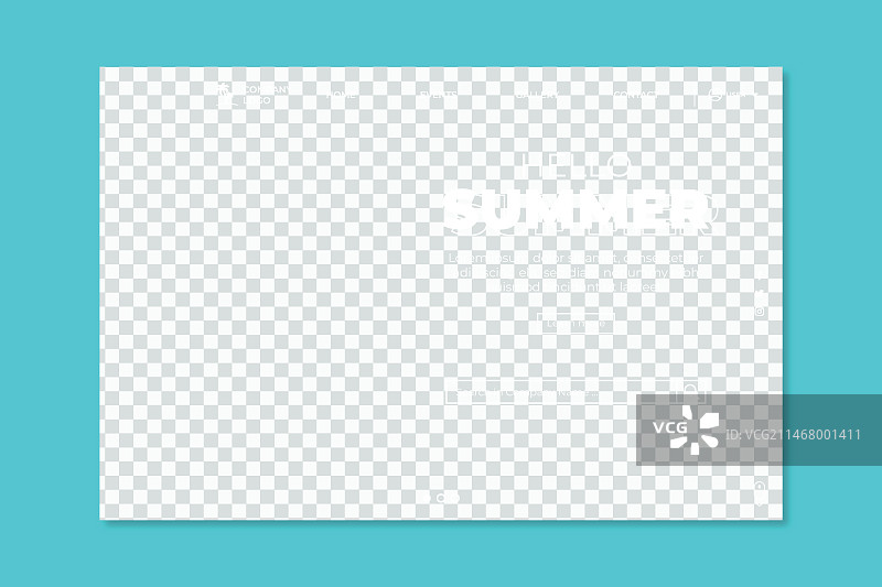 你好夏天主题着陆页，泳池边的女人图片素材