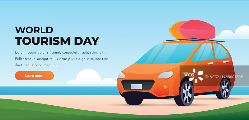 世界旅游日庆祝活动渐变横向模板图片素材