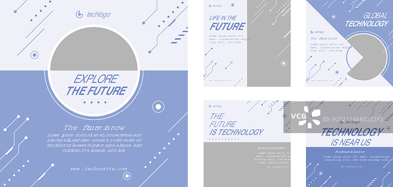扁平简约科技Instagram帖子系列图片素材