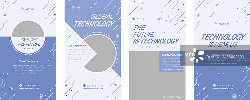 扁平简约科技风Instagram快拍合集图片素材