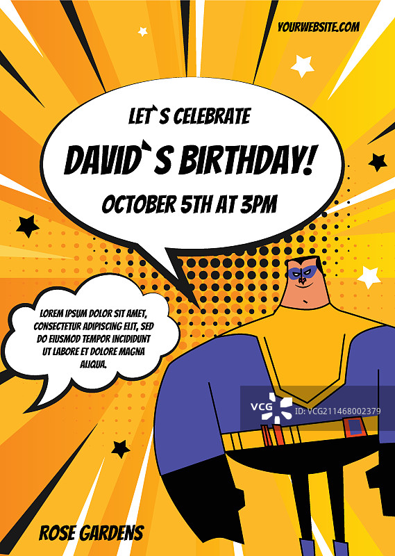 渐变半色调生日竖版海报模板图片素材