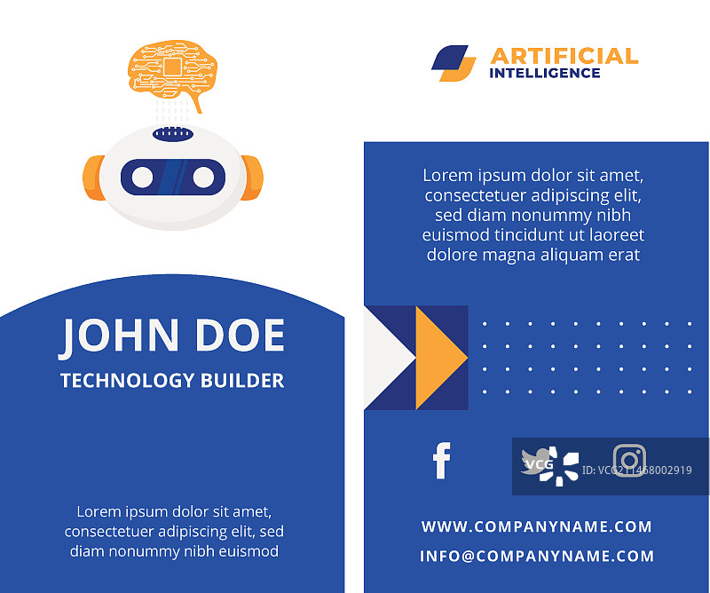 扁平风格科技竖版名片图片素材