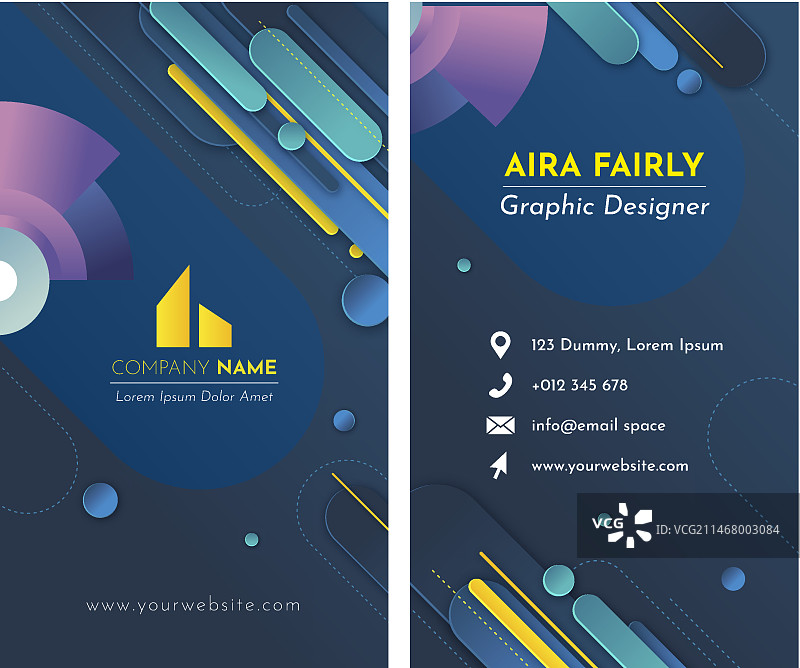 渐变房地产竖版名片图片素材