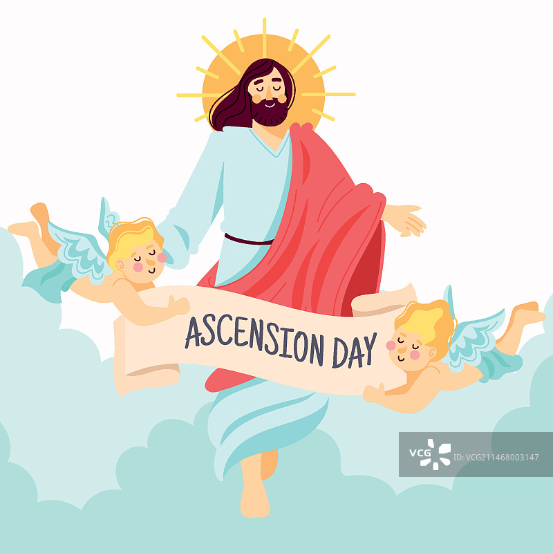 耶稣升天日复活图片素材