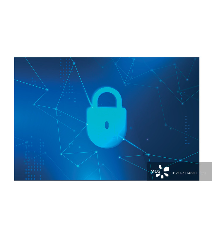 带有未来主义挂锁的网络安全图片素材