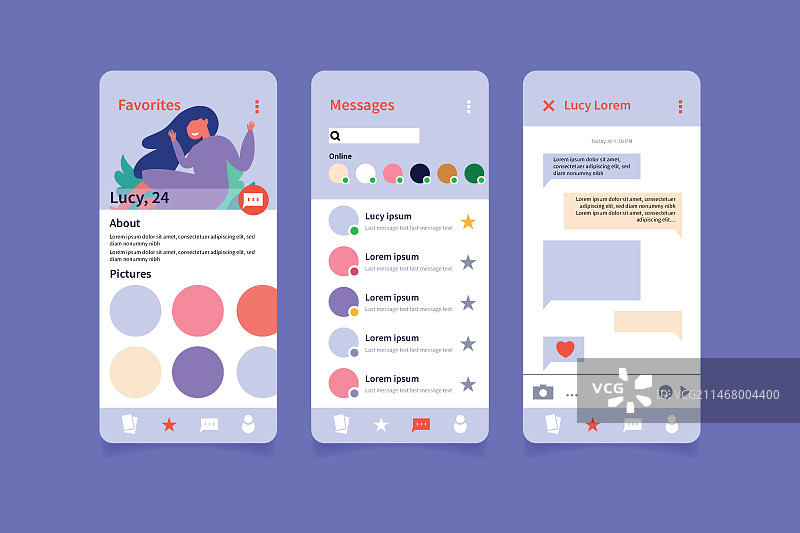 约会App聊天界面设计图片素材