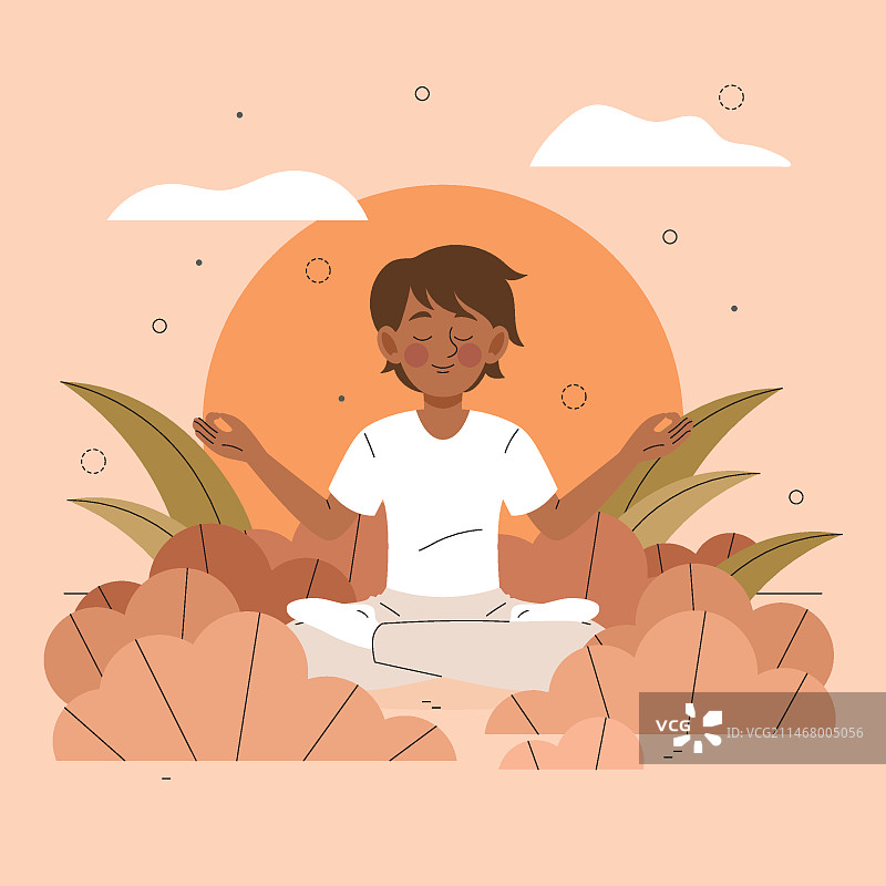 冥想概念插图图片素材
