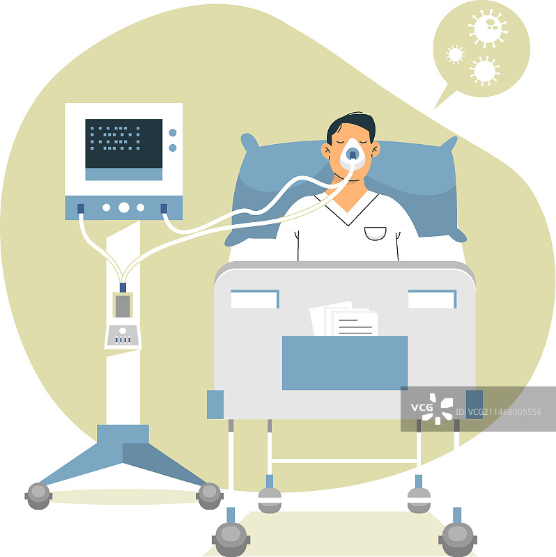 新冠病毒危重患者概念图片素材