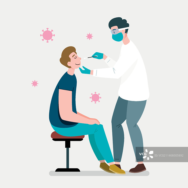 医生进行鼻拭子检测图片素材