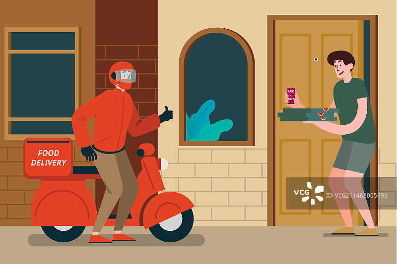 安全食品无接触配送上门图片素材