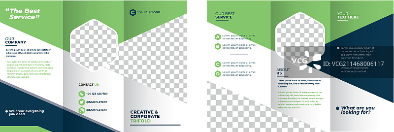 抽象三折页宣传册模板图片素材