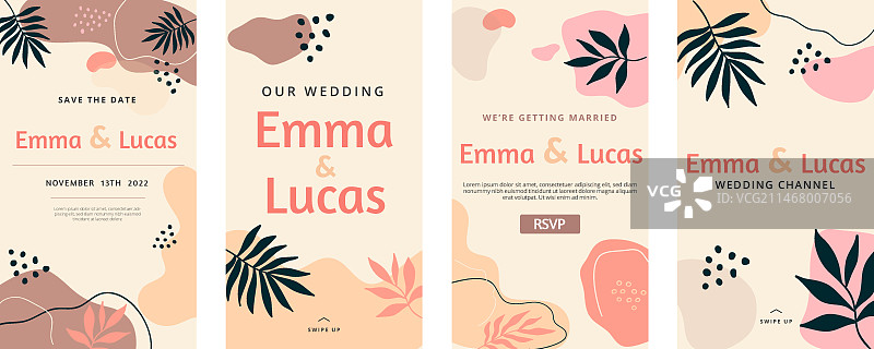 水彩抽象婚礼IG快拍图片素材