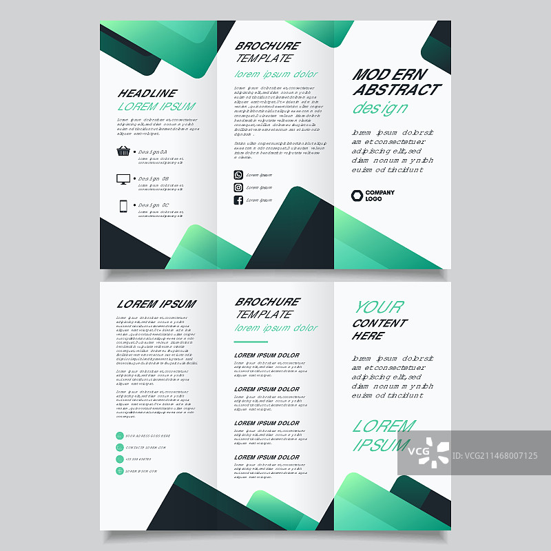 抽象三折页宣传册模板图片素材